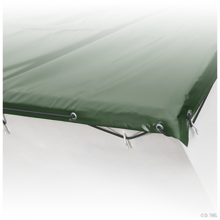 Bâche de conteneur en PVC 630g taille spéciale vert avec corde