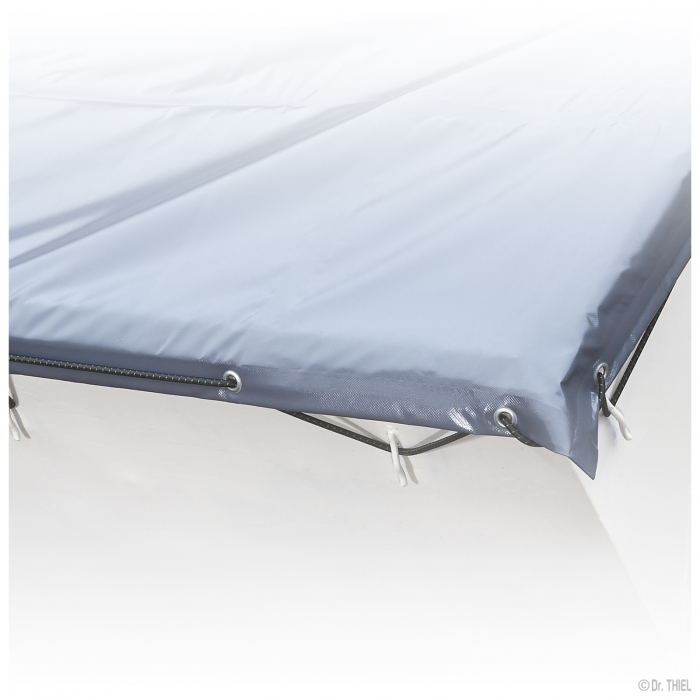 Bâche de conteneur en PVC 630g 2.3x4.5m gris avec corde