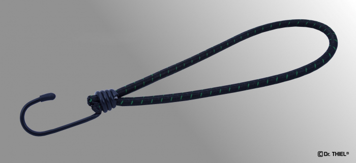 Rubber Rope Loop With 1 Metal Hooks Ø 6, 8, 10mm