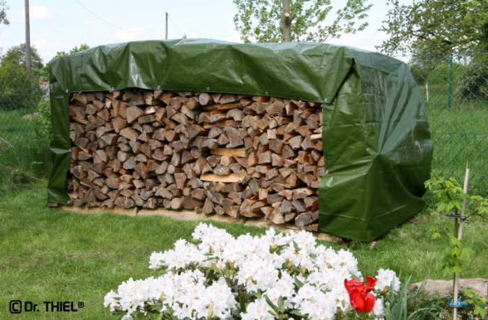 Wood pile cover HDPE tarpaulin 220g /m² waterproof