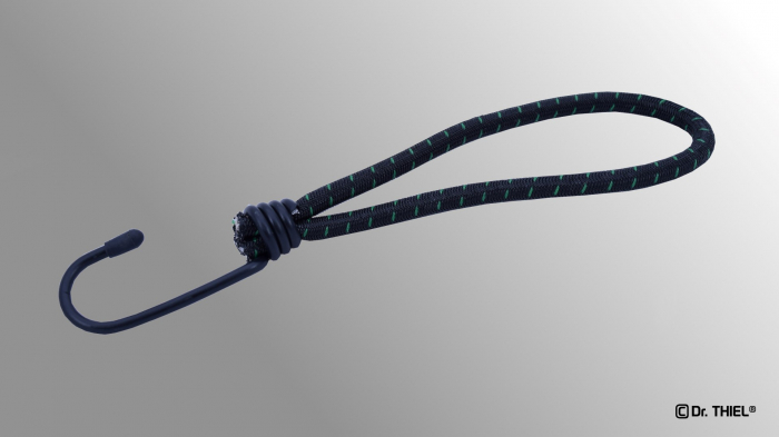 Rubber Rope Loop With 1 Metal Hooks Ø 6, 8, 10mm