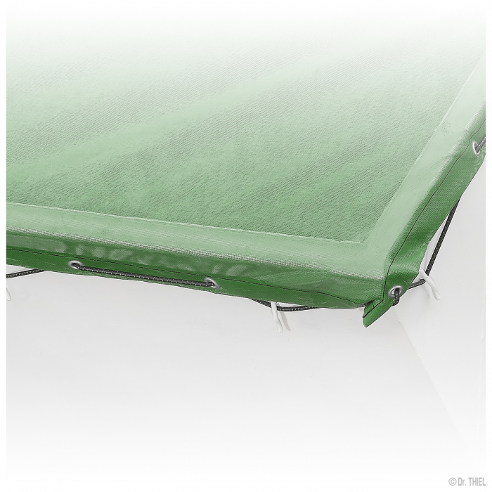 Tissu PES caoutchouté 260g, perméable à lair, vert avec corde 3.1x7.5m