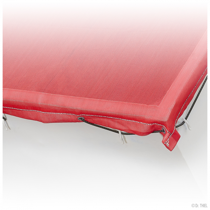 Soft air-permeable knitted tarpaulin Container skips 220g/m² 3.1x5.0 red with rope