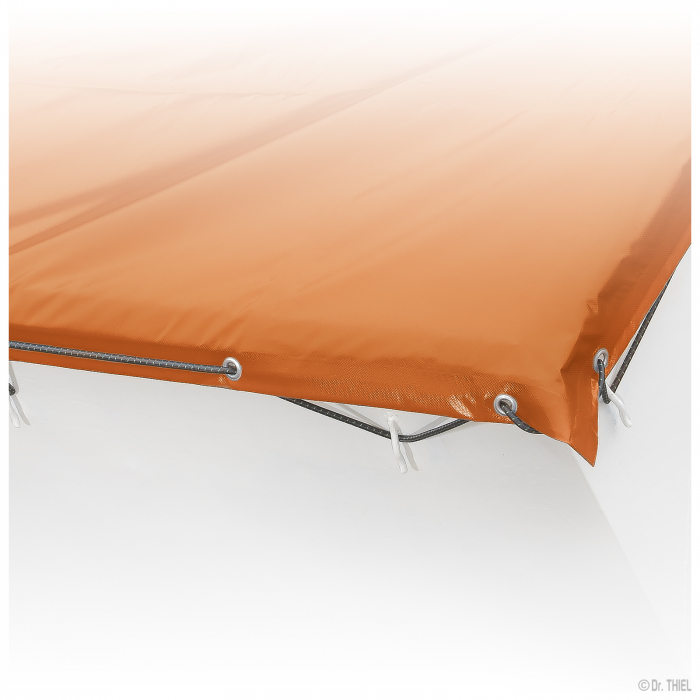 Bâche de conteneur en PVC 630g taille spéciale orange avec corde