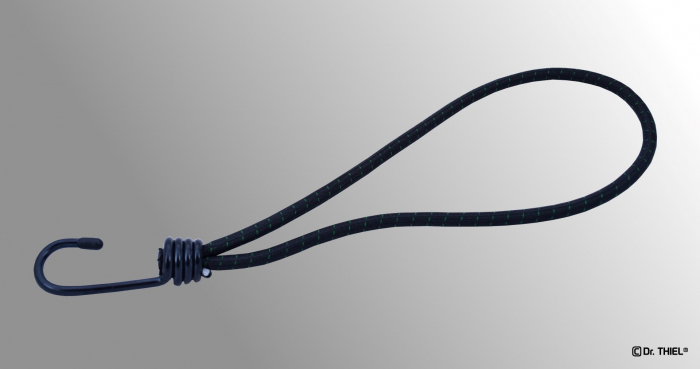 Rubber Rope Loop With 1 Metal Hooks Ø 6, 8, 10mm